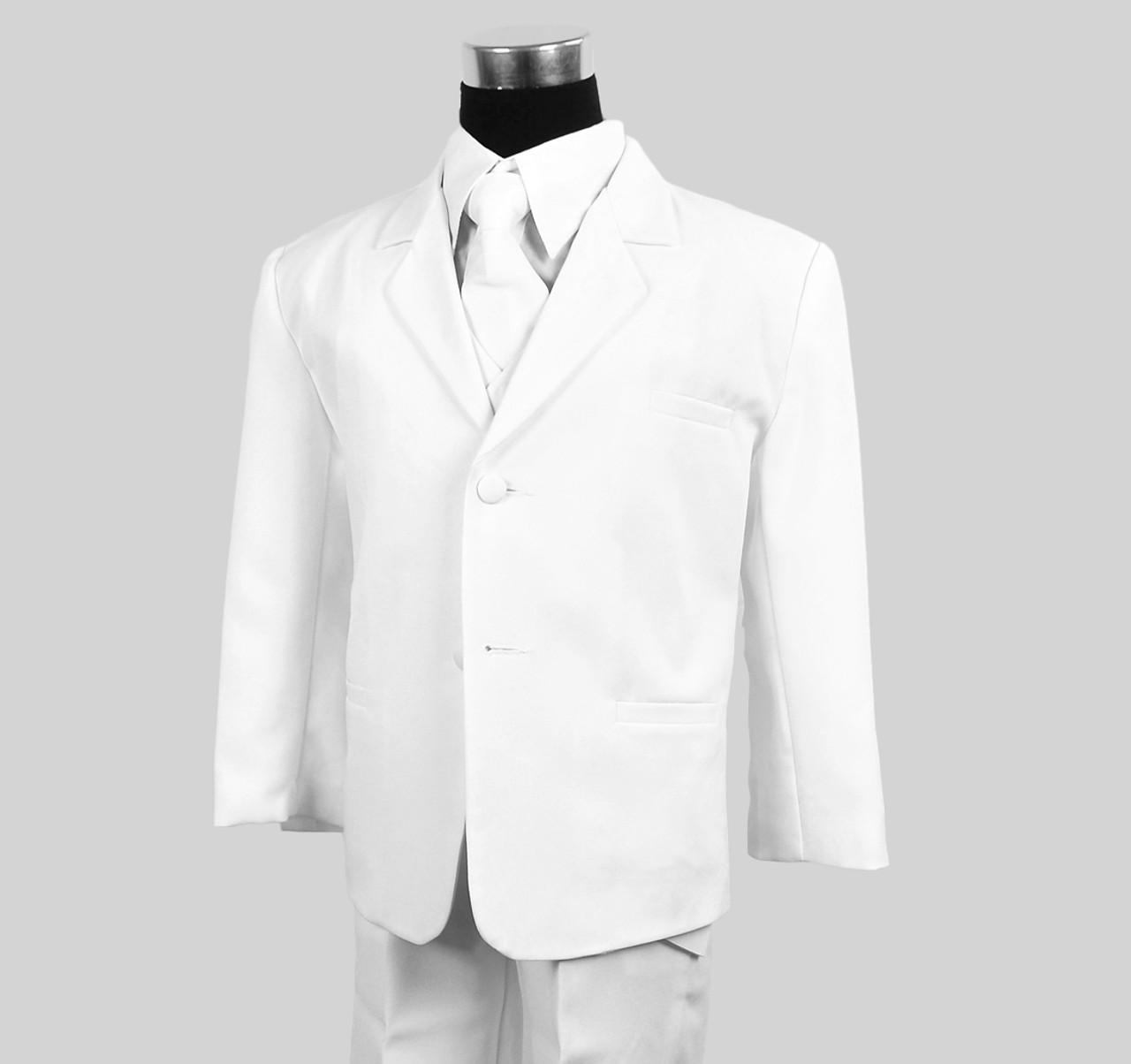 Boys White Suit with Tie dresswear Set ...